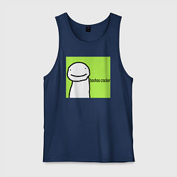 Майка мужская хлопок Dream boohoo cracker Minecraft, цвет: тёмно-синий