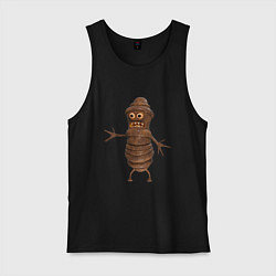 Мужская майка Сartoon worm character brown
