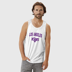 Майка мужская хлопок Los Angeles hoops, цвет: белый — фото 2