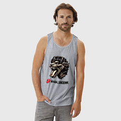 Майка мужская хлопок Mick Jagger - stylization, цвет: меланж — фото 2