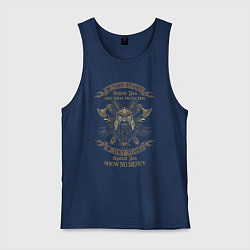 Майка мужская хлопок Викинг с топорами и вороны, цвет: тёмно-синий