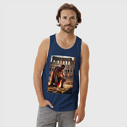 Майка мужская хлопок Спартак в Колизее, цвет: тёмно-синий — фото 2