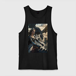 Мужская майка Королева летит на драконе