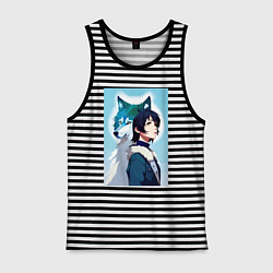 Мужская майка Мечтательная девчонка и волк - нейроарт