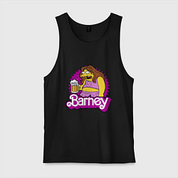 Майка мужская хлопок Barney with beer, цвет: черный
