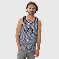 Майка мужская хлопок Banksy zebra, цвет: синяя тельняшка — фото 2