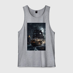 Мужская майка Пиратский корабль в шторм