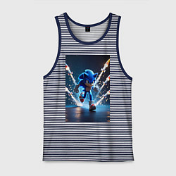 Мужская майка Соник убегает от ракет