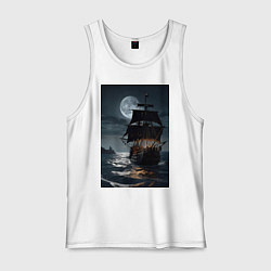 Мужская майка Пиратский корабль в шторм