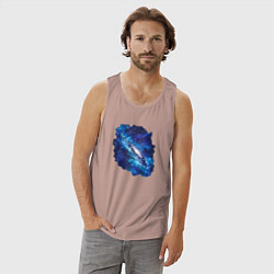 Майка мужская хлопок Галактика и звёзды, цвет: пыльно-розовый — фото 2