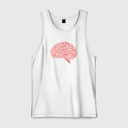 Майка мужская хлопок Мозг иллюстрация, цвет: белый