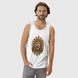 Майка мужская хлопок Самадхи лягушка, цвет: белый — фото 2