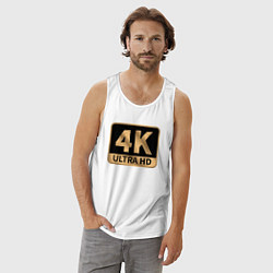 Майка мужская хлопок 4K Ultra высокое качество, цвет: белый — фото 2