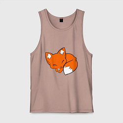 Мужская майка Спящий лисёнок