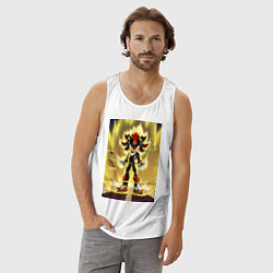 Майка мужская хлопок Шэдоу охвачен аурой силы, цвет: белый — фото 2