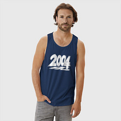 Майка мужская хлопок 2004 год в стиле граффити, цвет: тёмно-синий — фото 2