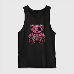 Майка мужская хлопок Pink bear, цвет: черный