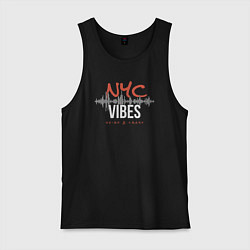 Майка мужская хлопок NYC vibes, цвет: черный