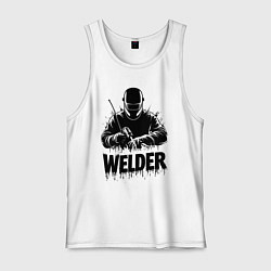 Майка мужская хлопок Газосварщик, цвет: белый