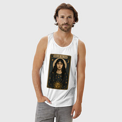 Майка мужская хлопок Карта Таро с Билли Айлиш, цвет: белый — фото 2