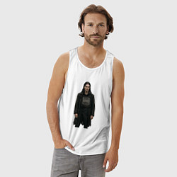 Майка мужская хлопок Bones в бронежелете, цвет: белый — фото 2