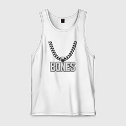 Майка мужская хлопок Цепь Bones, цвет: белый