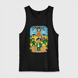 Мужская майка Игра в кальмара мультяшный стиль