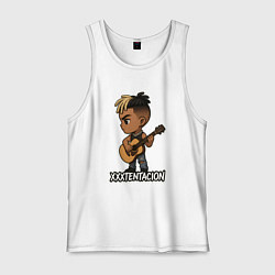Майка мужская хлопок XXXTentacion мультяшный, цвет: белый