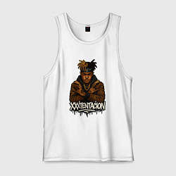 Майка мужская хлопок XXXTentacion скрещенные руки, цвет: белый