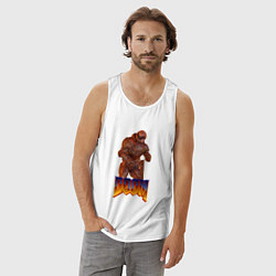 Майка мужская хлопок Doom солдат, цвет: белый — фото 2