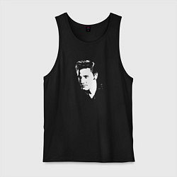 Майка мужская хлопок Elvis Presley abstract portrait, цвет: черный