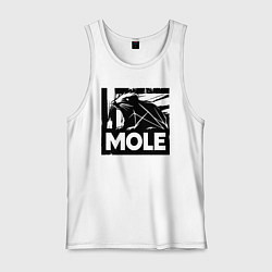 Майка мужская хлопок Крот в стиле граффити, цвет: белый