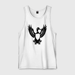 Майка мужская хлопок Черная утка, цвет: белый