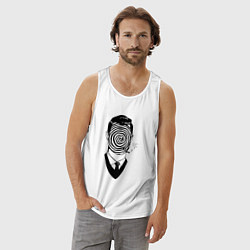 Майка мужская хлопок Человек-загадка, цвет: белый — фото 2