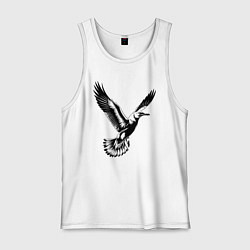 Майка мужская хлопок Полет чайки, цвет: белый