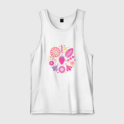 Майка мужская хлопок Ягоды абстракция, цвет: белый