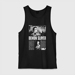 Майка мужская хлопок Клинок рассекающий демонов - Танджиро, цвет: черный