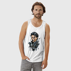 Майка мужская хлопок Cyborg Johnny Depp, цвет: белый — фото 2