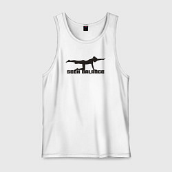 Майка мужская хлопок Искать баланс, цвет: белый