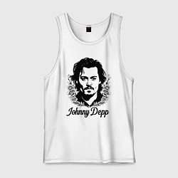 Мужская майка Джонни Депп в цветах