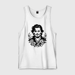 Мужская майка Джонни Депп с букетом цветов