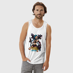 Майка мужская хлопок Джинкс League of Legends, цвет: белый — фото 2