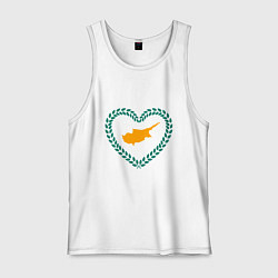 Майка мужская хлопок Кипр в сердце, цвет: белый