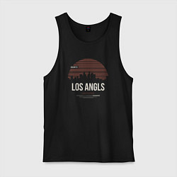 Майка мужская хлопок LA California, цвет: черный