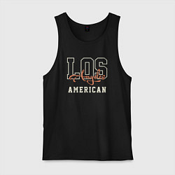 Майка мужская хлопок Los Angeles american, цвет: черный