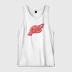 Майка мужская хлопок Saturn brain, цвет: белый