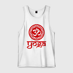 Майка мужская хлопок OM Yoga, цвет: белый