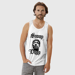 Майка мужская хлопок Snoop Dogg Face, цвет: белый — фото 2