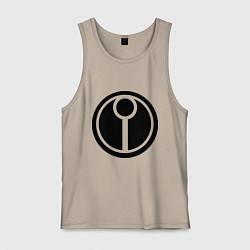 Майка мужская хлопок Герб Тау, цвет: миндальный