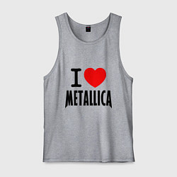 Майка мужская хлопок I love Metallica, цвет: меланж